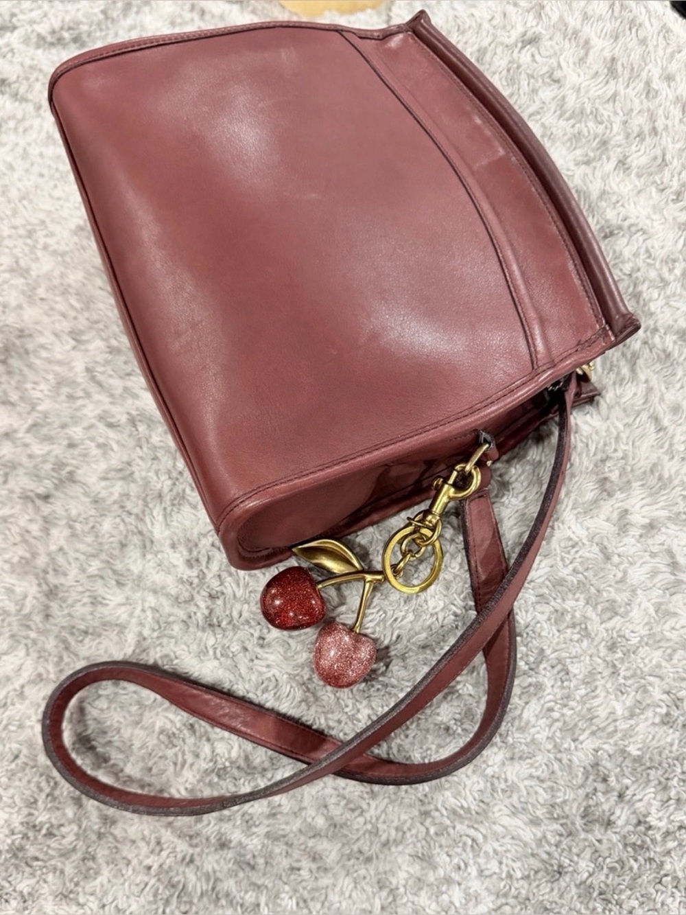 Rare VTG Coach 9854 Carlyle bag READ ERROR BAG double creed mahogany Leather